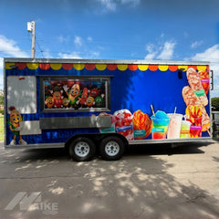 Custom Blue Food Trailer with Commercial Kitchen for Candy, Drinks and Street Food Business