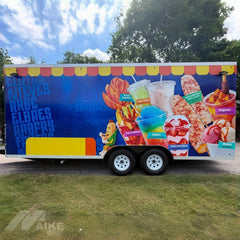 Custom Blue Food Trailer with Commercial Kitchen for Candy, Drinks and Street Food Business