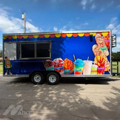 Custom Blue Food Trailer with Commercial Kitchen for Candy, Drinks and Street Food Business