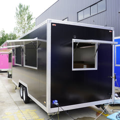 Heavy Duty Black Food Trailer - Multi-Window Concession Kitchen