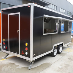 Heavy Duty Black Food Trailer - Multi-Window Concession Kitchen