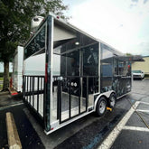 16.4ft Custom Wrapped Food Trailer with Covered Rear Porch for BBQ Smokers & Dual Axle