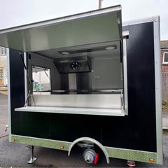 Mobile Food Trailer Black Catering Coffee Street Food Box Concession