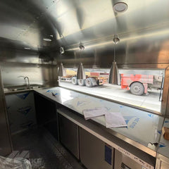 13ft Brushed Aluminum Rounded Food Trailer for Mobile Cafe with Dual Axle & Large Serving Window
