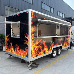 Flame Design Mobile Food Trailer BBQ Concession Catering Street Food Truck
