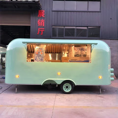 16.4ft Mint Green Retro Rounded Food Trailer for Ice Cream & Desserts with Dual Axle & LED Awning Lights
