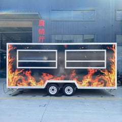 Flame Design Mobile Food Trailer BBQ Concession Catering Street Food Truck