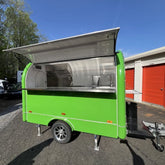 7.2ft Lime Green Round Top Food Trailer for Street Catering with Single Axle & Range Hood