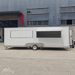 23ft Extra Long White Enclosed Food Trailer for Mobile Kitchen with Dual Axle & Diamond Plate Trim