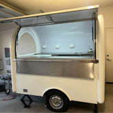 7.2ft White Mini Round Food Trailer with Single Axle & Stainless Steel Counters