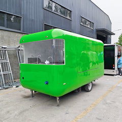 13.1ft Bright Green Rounded Food Trailer for Juice & Smoothies with Single Axle & Panoramic Front Window