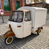 10ft Cream & Gold Vintage Tricycle Food Cart with Enclosed Cargo Box