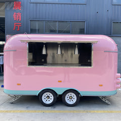 Pink Catering Food Trailer Mobile Concession Stand Coffee Ice Cream Dessert Bar
