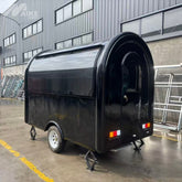 Compact Black Food Trailer Mobile Coffee Ice Cream Street Food Stand