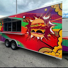 Commercial Burger Food Trailer with Stainless Steel Kitchen for BBQ, Burgers and Fast Food