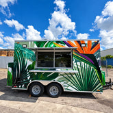 Tropical Wrap Double Axle Food Trailer with Commercial Kitchen for BBQ, Burgers and Street Food