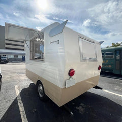 Classic Retro Camper Food Trailer with Wings - Two-Tone Single Axle