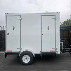 2-Station Mobile Restroom Trailer with AC - VIP Portable Toilet