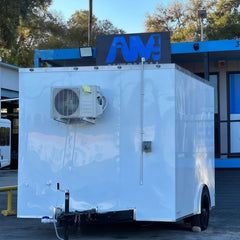 9.8ft White Compact Enclosed Food Trailer with Single Axle & Serving Window