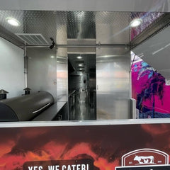 16.4ft Custom Wrapped Enclosed Food Trailer for BBQ & Grill Catering with Dual Axle & Roof Exhaust Fans