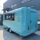 Teal Rounded Box Food Trailer - Dual Axle Concession Cart