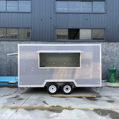 Modern Glossy Grey Enclosed Food Trailer - Dual Axle