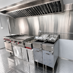 Blue Double Axle Food Trailer with Full Commercial Kitchen for Burgers, BBQ and Street Food
