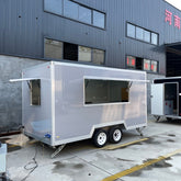 Modern Glossy Grey Enclosed Food Trailer - Dual Axle