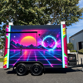 Neon Taco Double Axle Food Trailer with Commercial Kitchen for Tacos, BBQ and Street Food