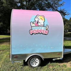 Cartoon Food Trailer Mobile Catering Van Bubble Tea Ice Cream Snack Truck 2.2m