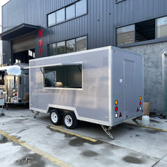 Modern Glossy Grey Enclosed Food Trailer - Dual Axle