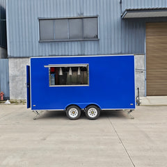 13.1ft Royal Blue Enclosed Food Trailer for Street Food & Catering with Dual Axle & Stabilizer Jacks