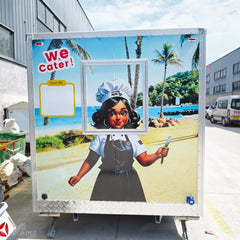 Large Mobile Kitchen Food Trailer with Dual Serving Windows for BBQ, Tacos, Coffee and Street Food Business