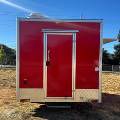 Red Double Axle Food Trailer with Dual Serving Windows for Street Food, BBQ, Coffee and Mobile Catering