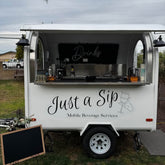 White Compact Mobile Bar Trailer Beverage Wedding Event Business Unit