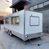 Large White Enclosed Food Trailer with Diamond Plate - Dual Axle