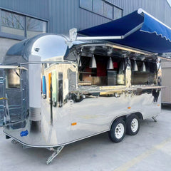 Luxury Stainless Steel Food Trailer Mobile Coffee Street Food Unit