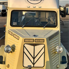 16.4ft Pastel Yellow Retro Citroen Style Food Trailer for Mobile Coffee & Bakery with Roof A/C & Wooden Counter
