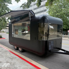 Luxury Black Capsule Food Trailer Modern Mobile Kitchen for Coffee, Burgers and Premium Street Food