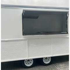 16.4ft White Retro Citroen Style Food Trailer for High-Volume Catering with Multi-Axle Chassis & Roof Vents