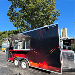 13.1ft Enclosed Food Trailer for BBQ Catering with Rooftop Exhaust & AC