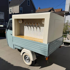 Pastel Blue & Cream Ape Style Food Cart - Vintage Tricycle