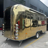 Gold Mirror Finish Food Trailer with Stainless Steel Kitchen for Coffee, Desserts and Street Food