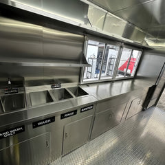 13.1ft Custom Wrapped BBQ Food Trailer with Flame & Steak Graphics, Dual Axle & Front Platform
