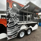 13.1ft Custom Wrapped Enclosed Food Trailer for Griddle & Street Food with Dual Axle & Large Serving Window