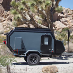Rugged Off-Road Camper Trailer with Roof Tent - Towable Overlanding Cabin