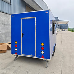 13.1ft Royal Blue Enclosed Food Trailer for Street Food & Catering with Dual Axle & Stabilizer Jacks