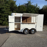 White Horsebox Mobile Bar - Dual Axle Vintage Catering Trailer