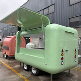 Mint Green Rounded Food Trailer - Dual Axle Concession Cart