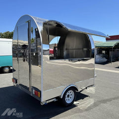 Compact Silver Food Trailer with Serving Window for Coffee, Snacks and Dessert Business
